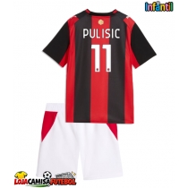 Camisa de Futebol AC Milan Christian Pulisic #11 Equipamento Principal Infantil 2026-27 Manga Curta (+ Calças curtas)